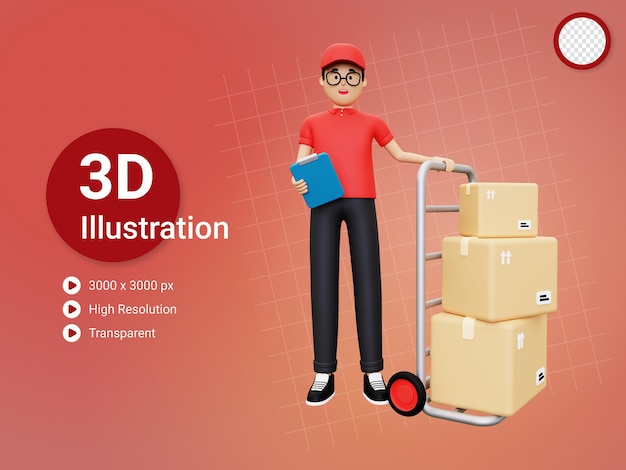 Servizio di corriere 3d