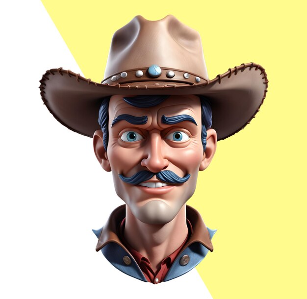 PSD cowboy in 3d