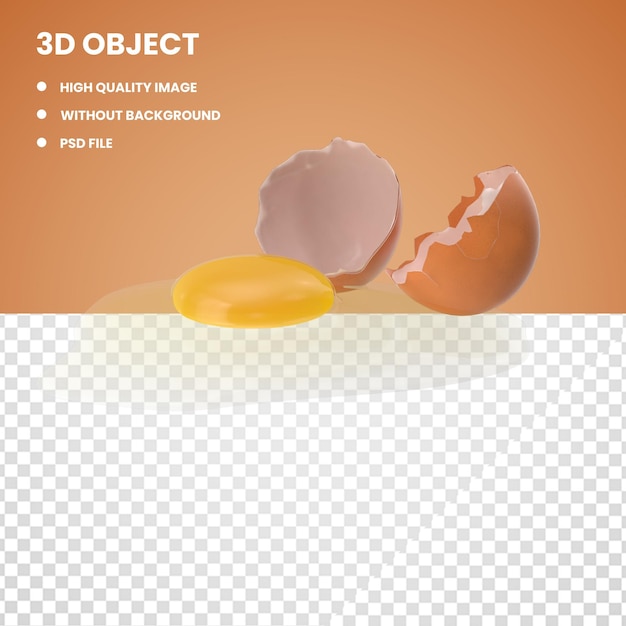 3dのひびの入った卵