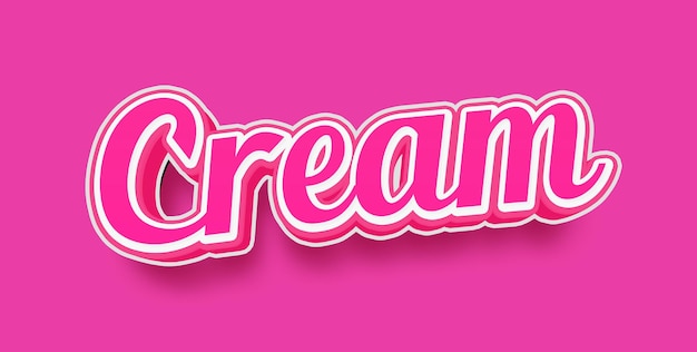 3d cream editable text style effect