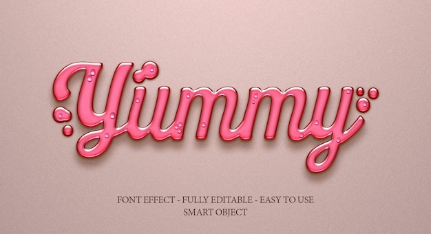 3d creamy yummy text effect