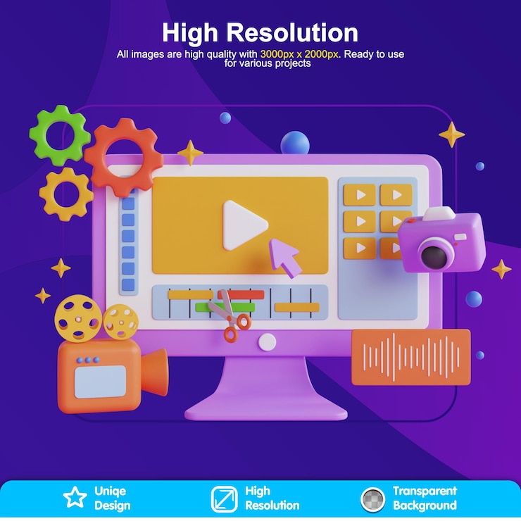 PSD 3d creativity illustration - 3d assets 3d video editor