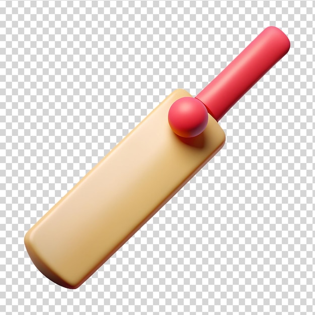 3d cricket bat isolated on transparent background