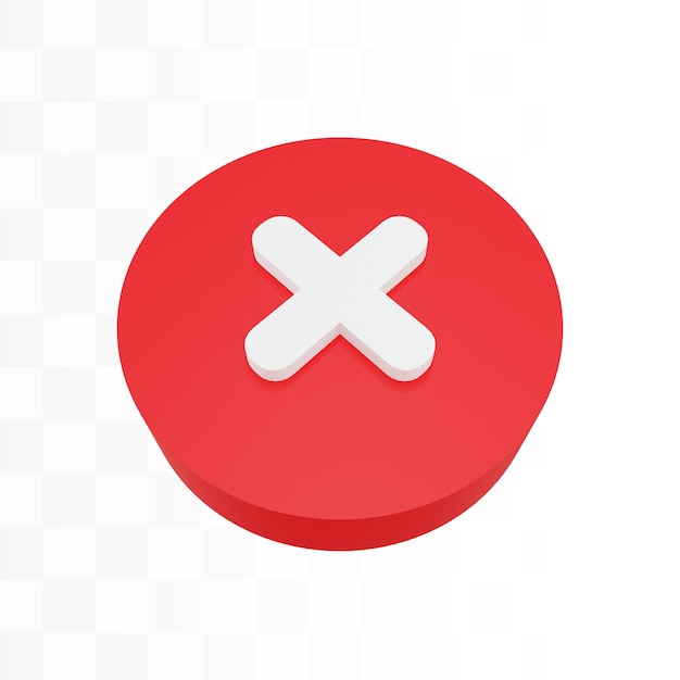 3d cross close cancle icon