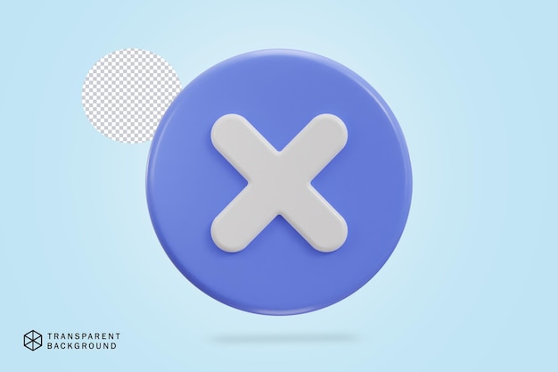 3d cross rejection icon