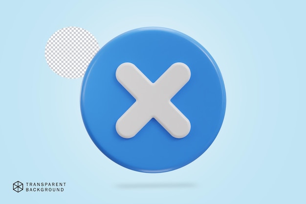 3d cross rejection icon