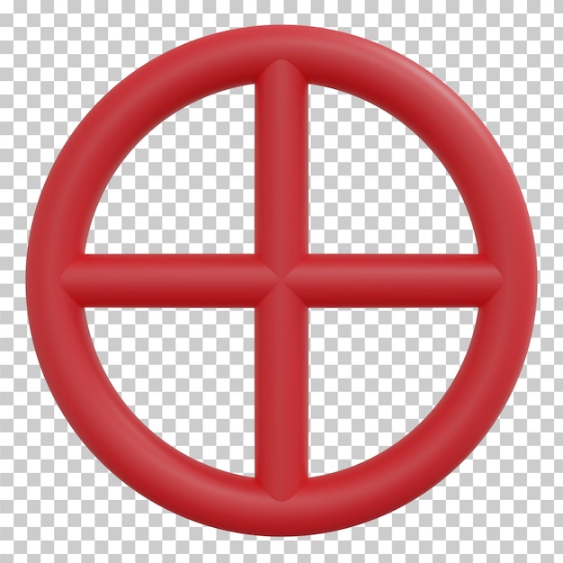 3d cross sign isolated