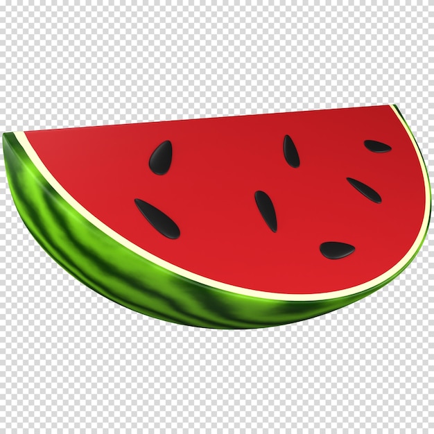 3d cross sliced watermelon illustration Design element with summer theme 3D render