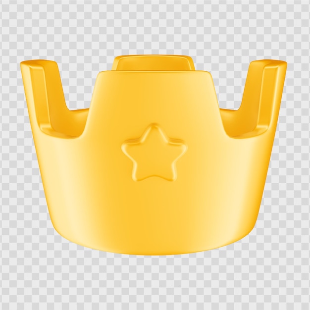 3d crown cartoon icon