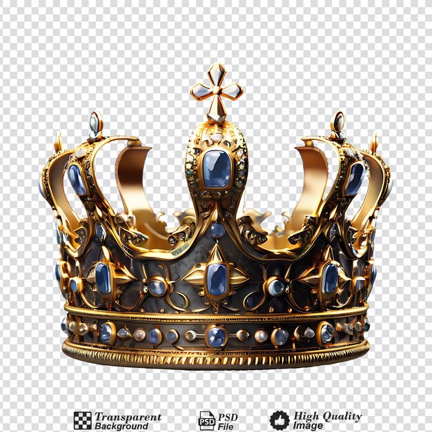 PSD 3d crown icon isolated on transparent background