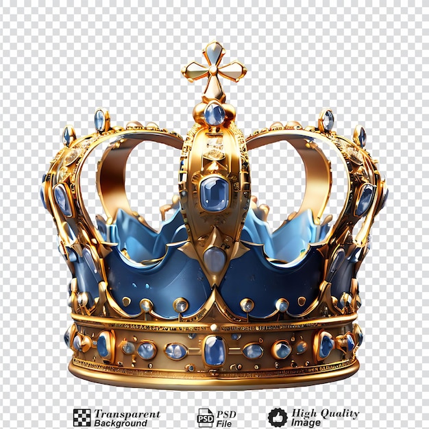 PSD 3d crown icon isolated on transparent background