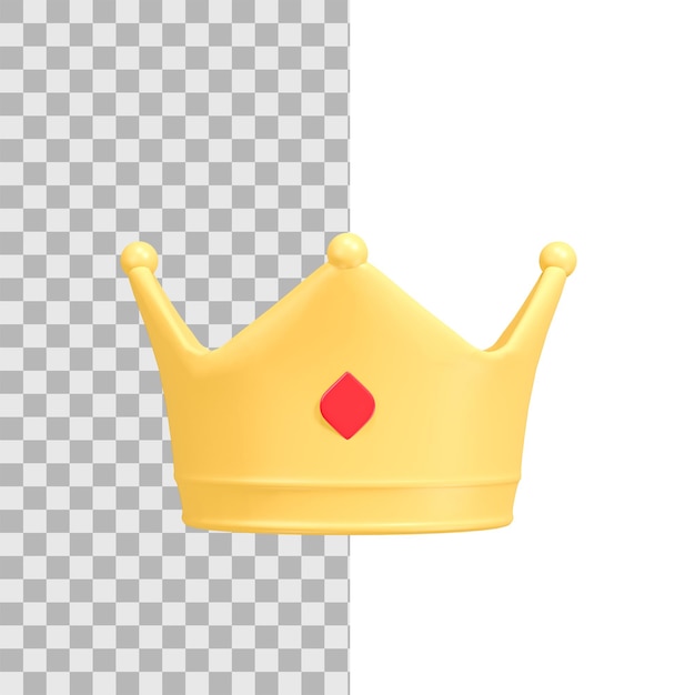 3d crown king icon