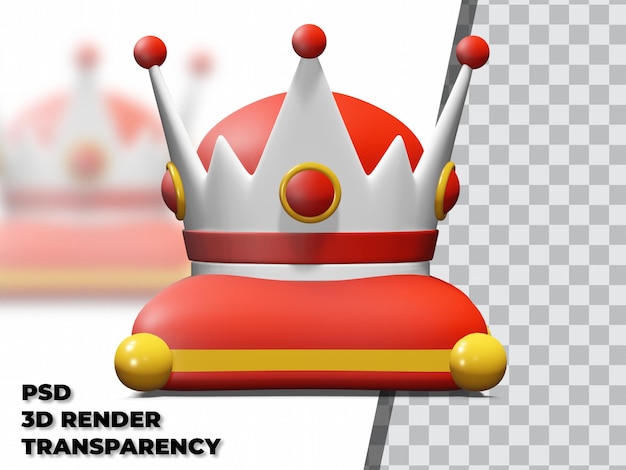 3d crown with transparency background