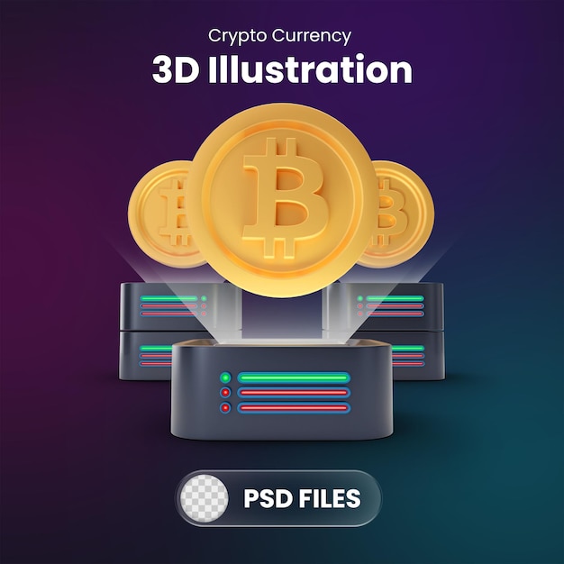 3d crypto digital currency coin icon and illustration for digital marketing web illustrattion