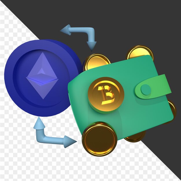 PSD 3d crypto illustrations