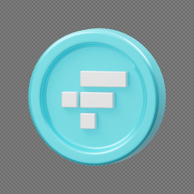 3d cryptocurrency icon with transparent background
