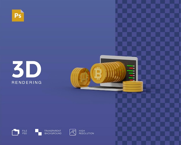 3D cryptocurrency illustration