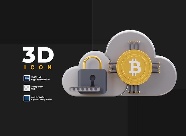 PSD 3d cryptocurrency security email icon