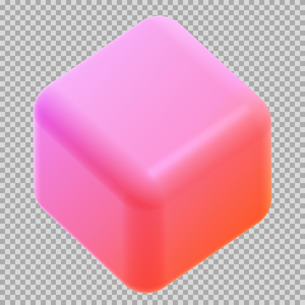 PSD 3d cube dynamic gradient icon