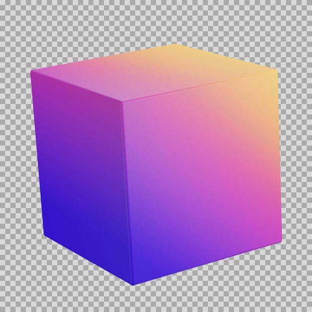 PSD 3d cube dynamic gradient icon