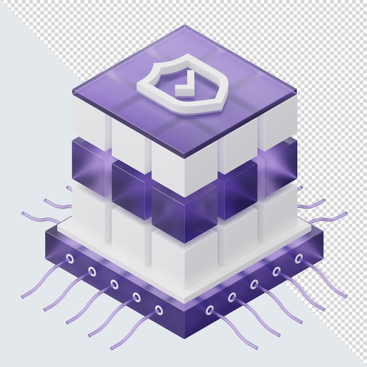PSD 3d cube glass element for post or landing page