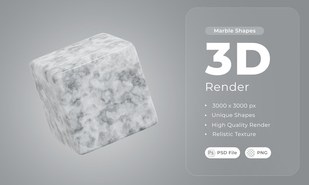 3d cube marble shapes illustration