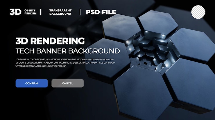PSD 3d-куб рендеринговой технологический фонарь