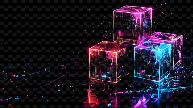 PSD a 3d cube that has the word glow in the dark