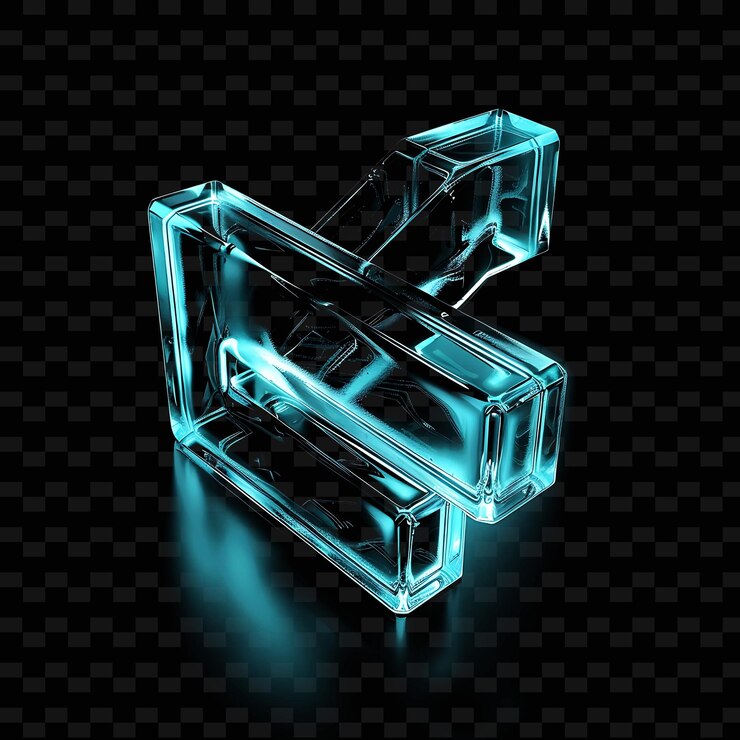 PSD a 3d cube with a blue and green light