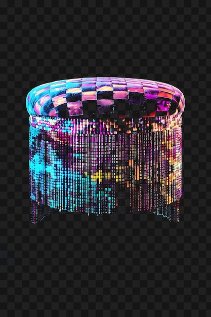 PSD a 3d cube with a colorful pattern of the words  x