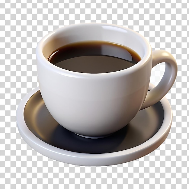 PSD 3d cup on black tea isolated on transparent background