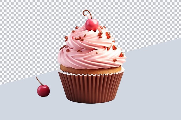 PSD 3d cupcake on transparent background