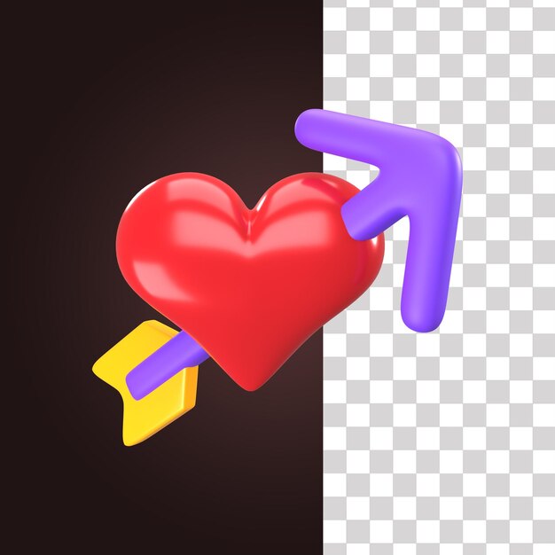 PSD 3d cupid arrow illustration