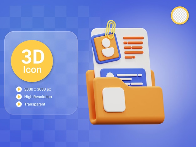 Икона резюме 3D.