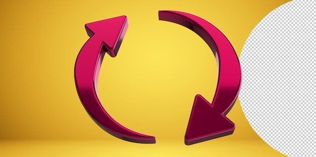 3D Curve pijlen vernieuwen pictogram geïsoleerd op transparante achtergrond, Curve pijlen vernieuwen transparantie l