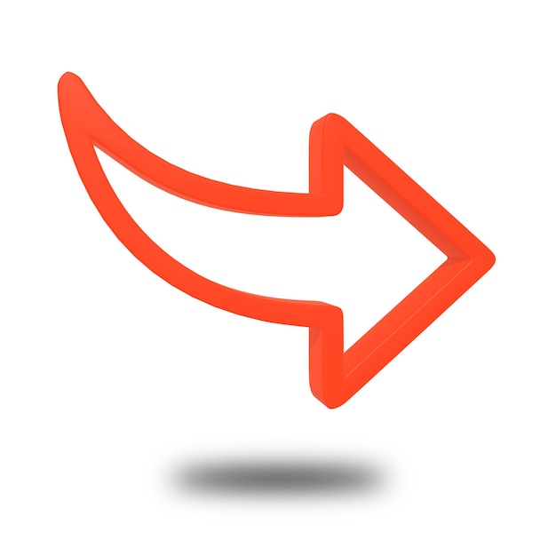 3D Curved Right Arrow