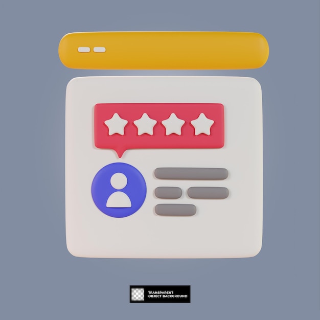 3d customer review icon illustration