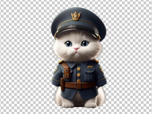 PSD 兵士の制服を着た3dの可愛い赤ちゃん猫