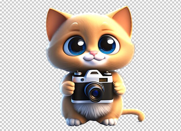 3d cute baby cat wearing beautiful frock in full body