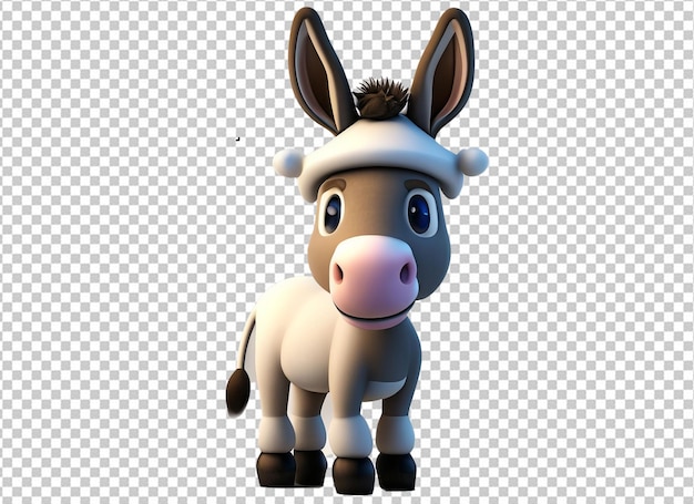 PSD 3d cute baby donkey