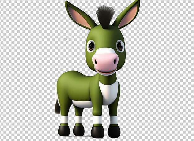 PSD 3d cute baby donkey