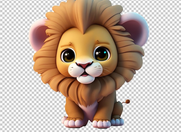 PSD 3d cute baby lion