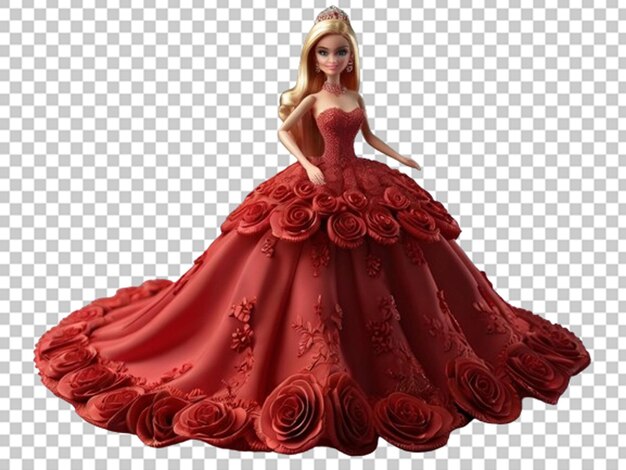 PSD 3d cute barbie in bridal dress