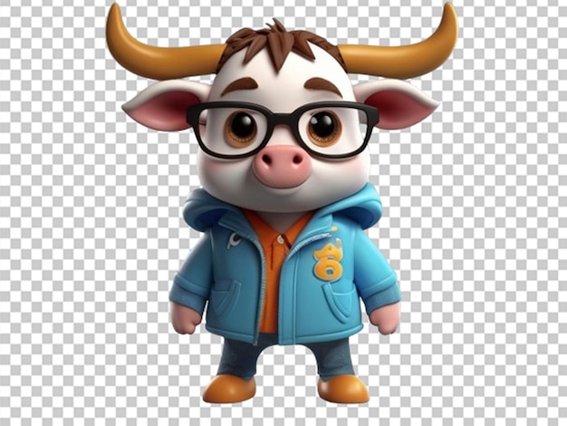 PSD personaggio di toro carino in 3d