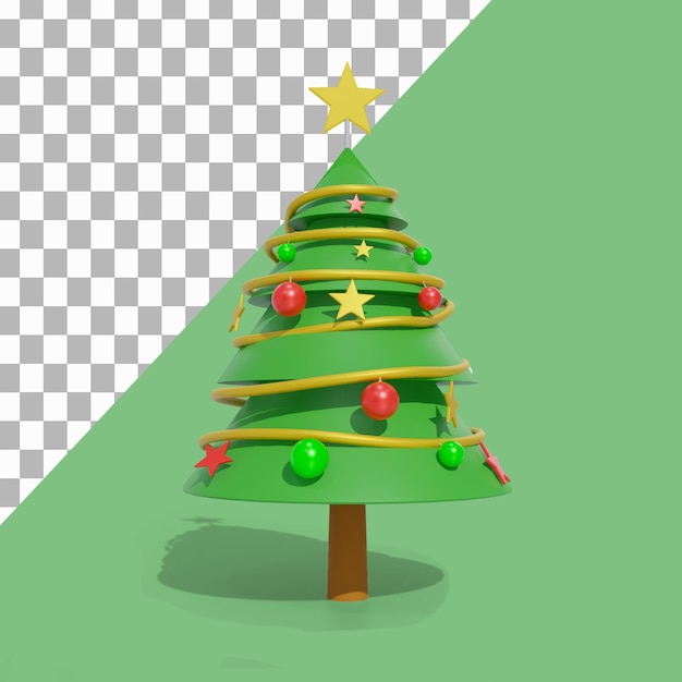 3d cute cartoon christmas tree