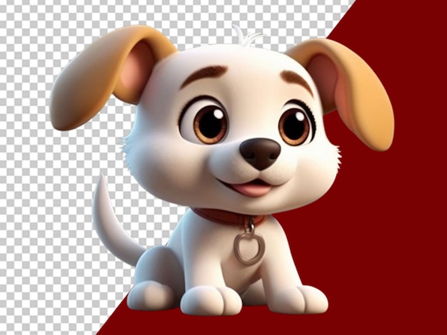 PSD 3d cute cartoon dog adorable and loveable