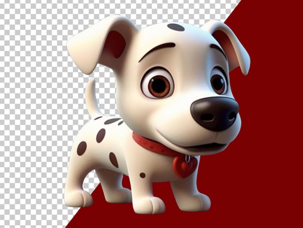 PSD 3d cute cartoon dog adorable and loveable