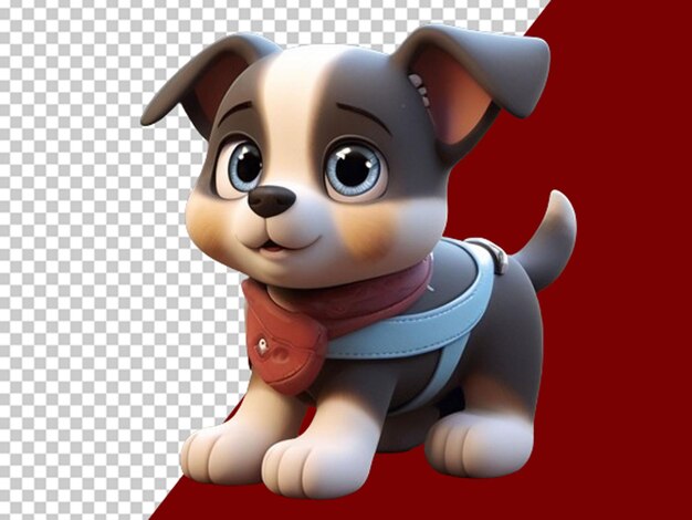 PSD cane simpatico cartone animato 3d adorabile e adorabile