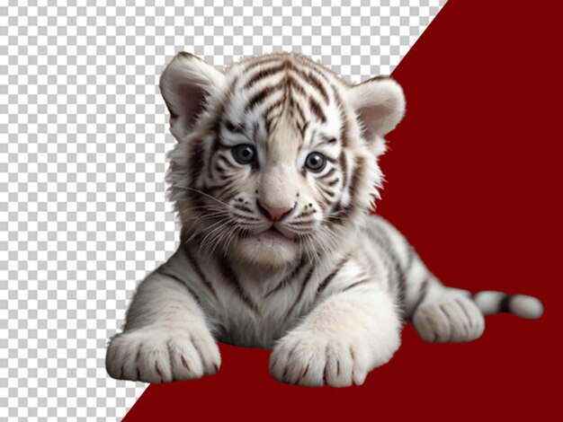 3d cute cartoon white tiger adorable and loveable