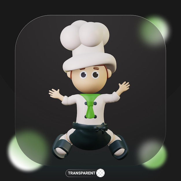 3d cute character chef profession